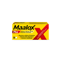 Maalox Plus 200 Mg + 200 Mg + 25 Mg 30 Compresse Masticabili