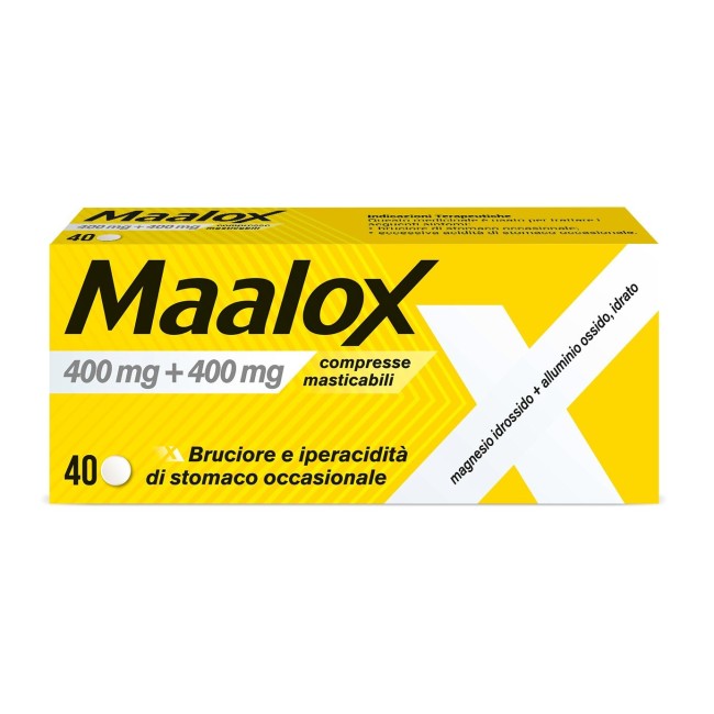 40 compresse Maalox 400 Mg + 400 Mg