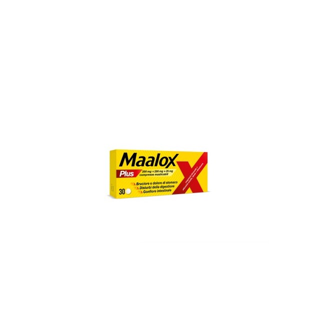 Maalox Plus 200 Mg + 200 Mg + 25 Mg 30 Compresse Masticabili
