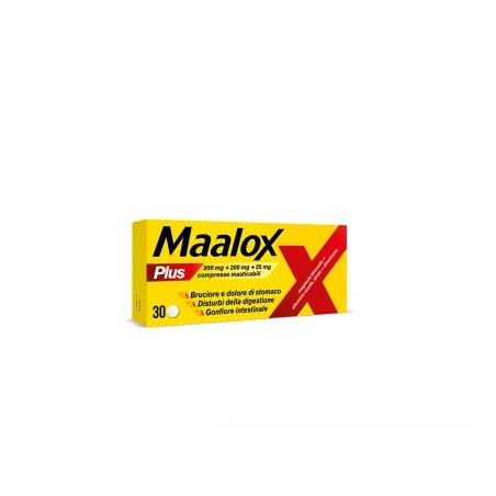 Maalox Plus 200 Mg + 200 Mg + 25 Mg 30 Compresse Masticabili