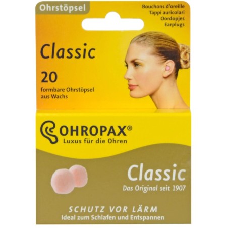 Sofarco Ohropax Tappi Auricolari Classic Cera Ovatta 20 Pezzi