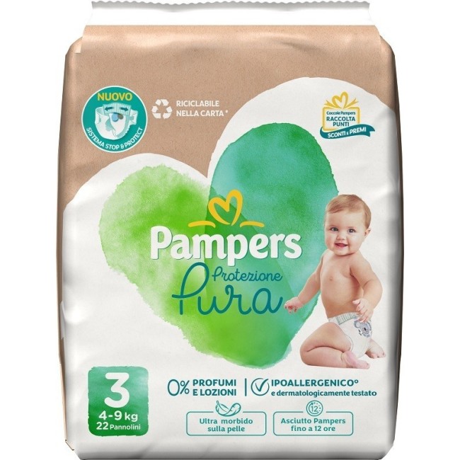 Fater Pampers Protezione Pura Midi Pannolini 22 Pezzi