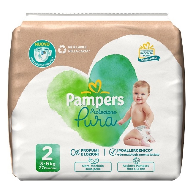Fater Pampers Protezione Pura Mini Pannolini 27 Pezzi