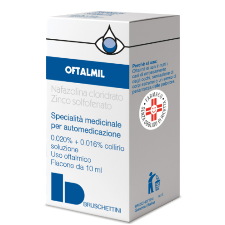 Bruschettini Oftalmil 0.020% + 0.016% Collirio Soluzione Zinco Solfofenato E Nafazolina Cloridrato