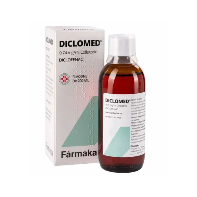 Collutorio da 200 ml Diclomed 0,74 Mg/ml