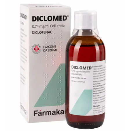 Collutorio da 200 ml Diclomed 0,74 Mg/ml