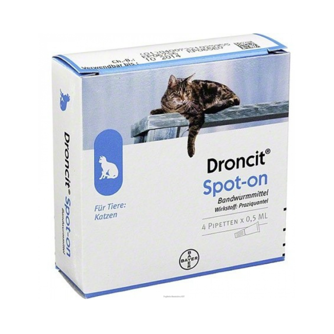 Vetoquinol S. A. Droncit Spot-on 20 Mg Soluzione Spot-on Per Gatti