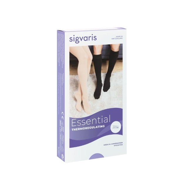 Sigvaris Cotton Med Ccl2 Monocollant Destro Lungo Nature Punta Aperta S