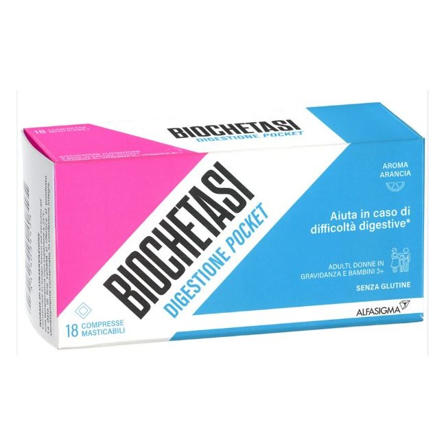 confezione 18 compresse masticabili biochetasi pocket digestivo
