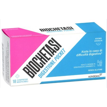 confezione 18 compresse masticabili biochetasi pocket digestivo