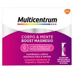 confezione 30 bustine multicentrum boost magnesio recupero