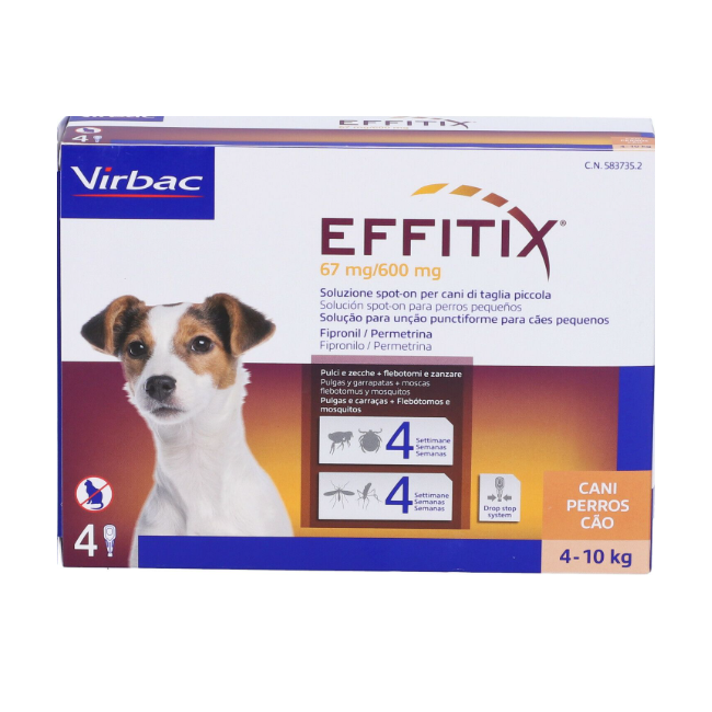 Effitix 67 Mg/600 Mg Soluzione Spot-on Per Cani Di Taglia Piccola