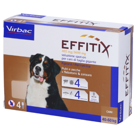 Virbac S. A. Effitix 402 Mg/3600 Mg Soluzione Spot-on Per Cani Di Taglia Gigante