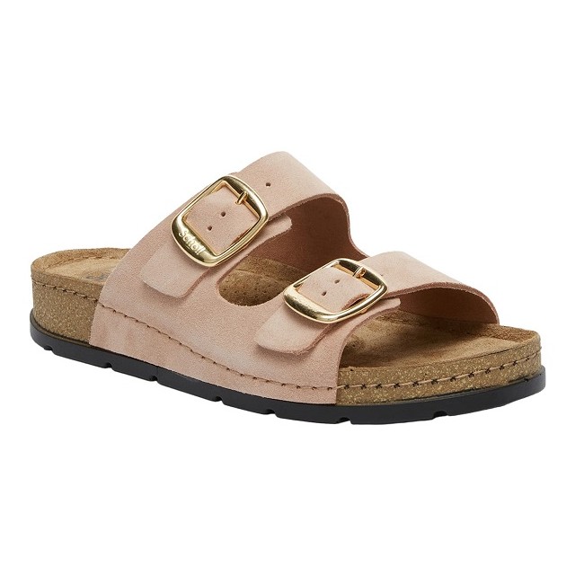 Scholl Calzatura Bora 2 Buckles Suede W Nude 39