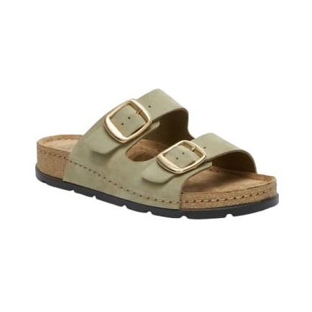 Scholl Calzatura Bora 2 Buckles Suede W Olive 40