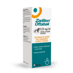 Flaconcino da 5 ml Zaditen Oftabak 0,25 Mg/ml