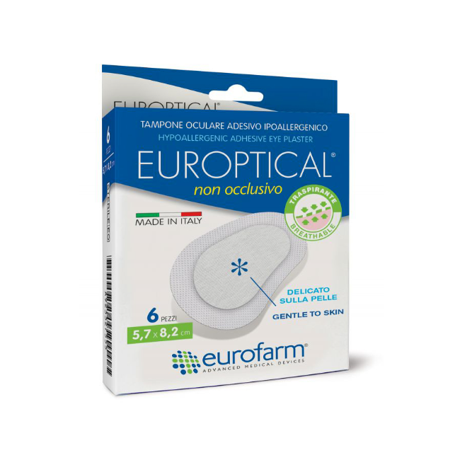 Eurofarm Medicazione Oculare Europtical Adesiva Non Occlusiva 5,7x8,2 6 Pezzi