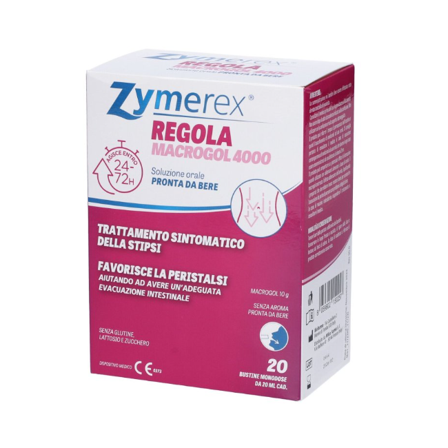 Difar Distribuzione Zymerex Regola Macrogol 4000 20 Bustine Da 20 Ml