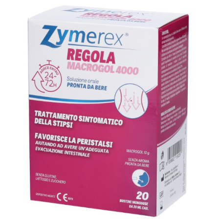 Difar Distribuzione Zymerex Regola Macrogol 4000 20 Bustine Da 20 Ml