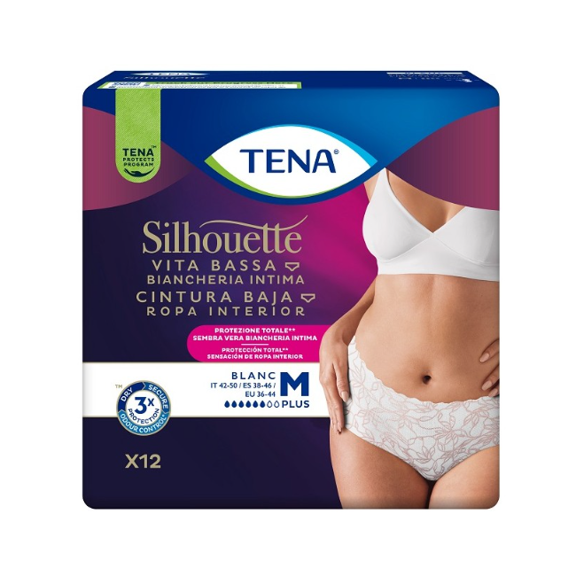 Essity Pannolone A Mutandina Assorbente Tena Silhouette Plus White Medium 12 Pezzi