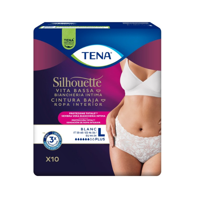 Essity Pannolone A Mutandina Assorbente Tena Silhouette Plus White Large 10 Pezzi