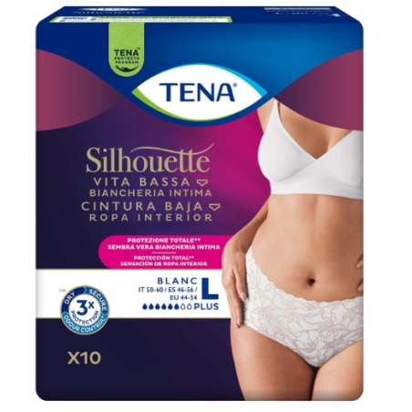 Essity Pannolone A Mutandina Assorbente Tena Silhouette Plus White Large 10 Pezzi