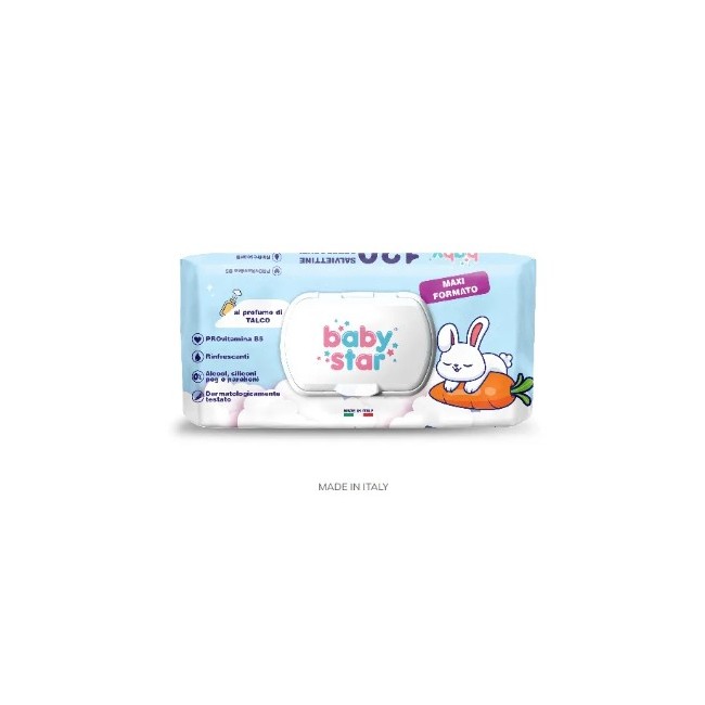 Farvima Medicinali Babystar Salviettine Bebe' Talco 120 Pezzi