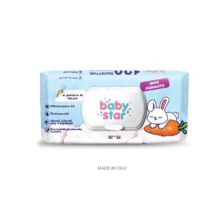 Farvima Medicinali Babystar Salviettine Bebe' Talco 120 Pezzi