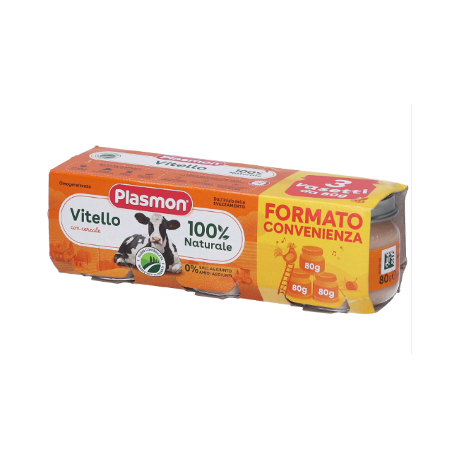 Plasmon Omogeneizzato Vitello E Cereale 3 Pezzi Da 80 G