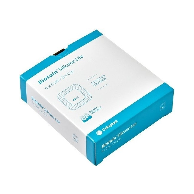 Coloplast Medicazione Biatain In Schiuma Di Poliuretano Con Bordo Adesivo In Silicone Lite 5x12,5 Cm 5 Pezzi