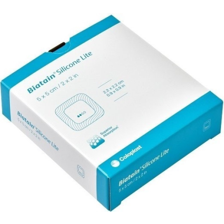 Coloplast Medicazione Biatain In Schiuma Di Poliuretano Con Bordo Adesivo In Silicone Lite 5x12,5 Cm 5 Pezzi