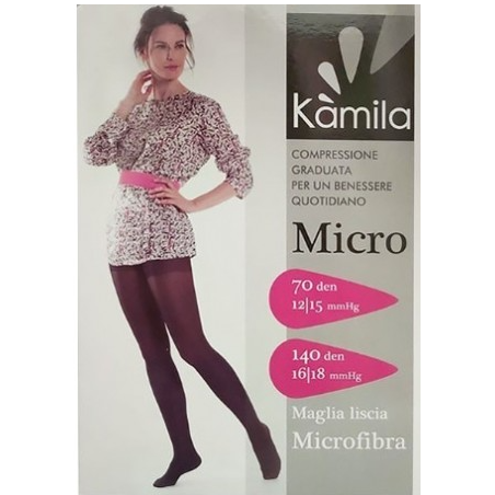 Ca-mi Kamila Collant Micro Fibra 70 Denari Nero 2 12/15 Mmhg