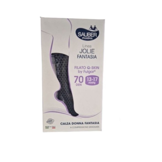Desa Pharma Calza Sauber Jolie Qskin 70 Miniscacco Bianco/nero S/m