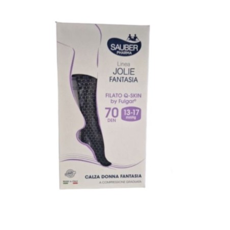 Desa Pharma Calza Sauber Jolie Qskin 70 Miniscacco Bianco/nero S/m