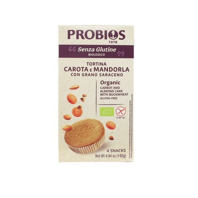 Probios Societa' Benefit Probios Tortino Carota E Mandorla 4 Sacchetti X 35 G