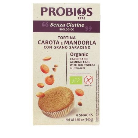 Probios Societa' Benefit Probios Tortino Carota E Mandorla 4 Sacchetti X 35 G