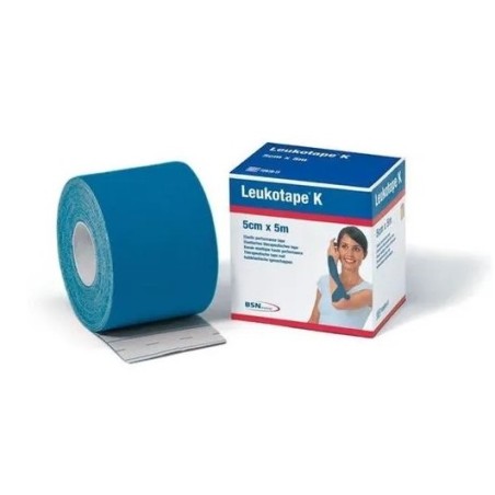 Essity Benda Adesiva Actimove Leukot K Taping Fisioterapico Larghezza 5 Cm Lunghezza 5 M Colore Blu In Rotolo