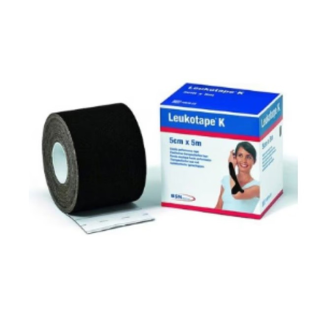 Essity Benda Adesiva Actimove Leukotape K Taping Fisioterapico Larghezza 5 Cm Lunghezza 5 M Colore Nero In Rotolo