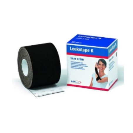 Essity Benda Adesiva Actimove Leukotape K Taping Fisioterapico Larghezza 5 Cm Lunghezza 5 M Colore Nero In Rotolo