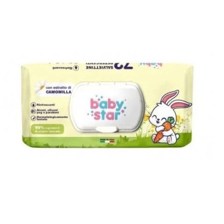 Farvima Medicinali Babystar Salviettine Bebe' Camomilla 72 Pezzi
