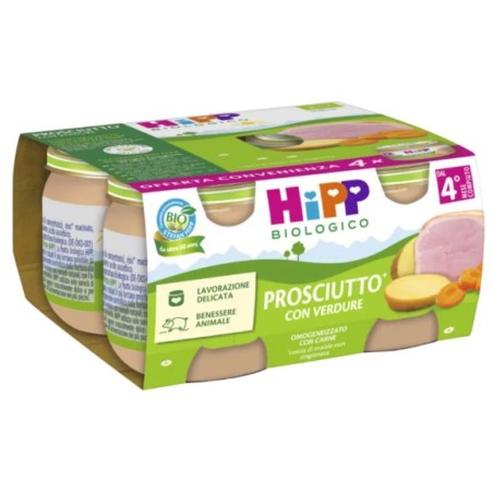 Hipp Bio Omogeneizzato Prosciutto Con Verdure 4 Pezzi Da 80 G