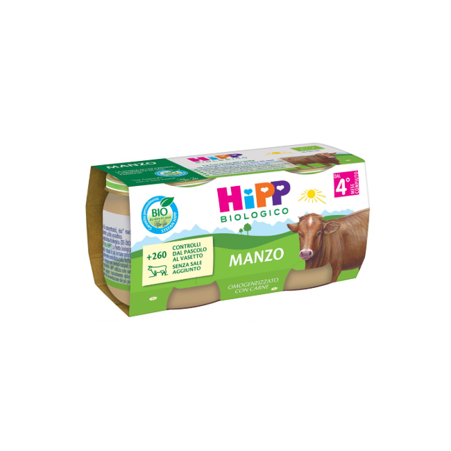 Hipp Bio Omogeneizzato Manzo 2 Pezzi Da 80 G