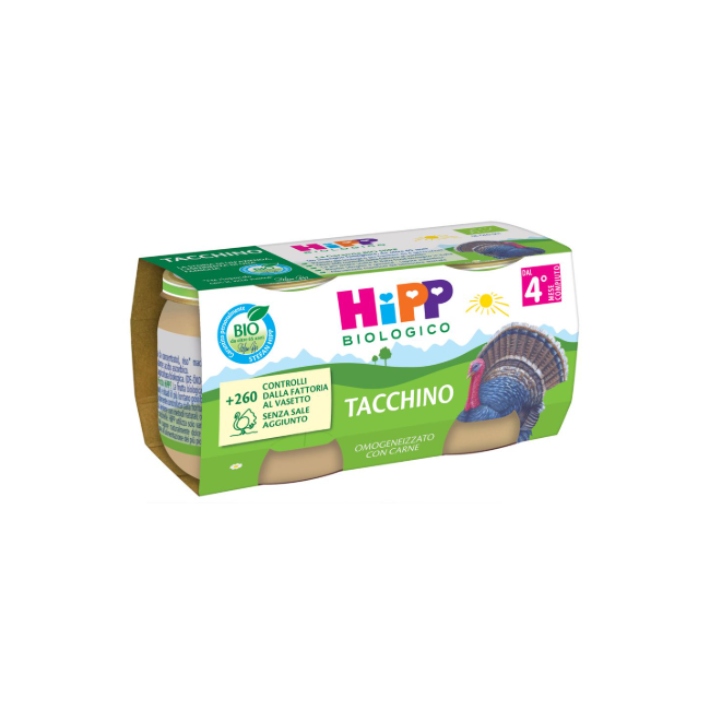 Hipp Bio Omogeneizzato Tacchino 2 Pezzi Da 80 G