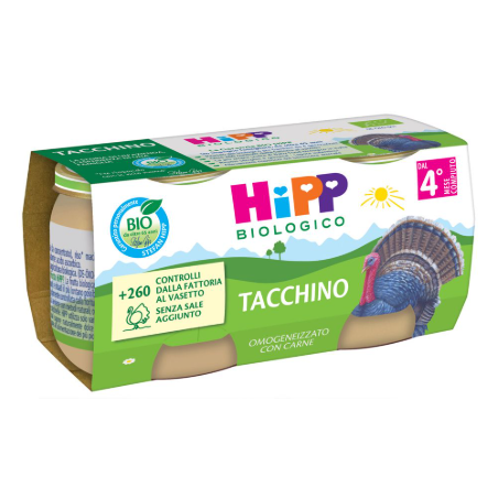 Hipp Bio Omogeneizzato Tacchino 2 Pezzi Da 80 G