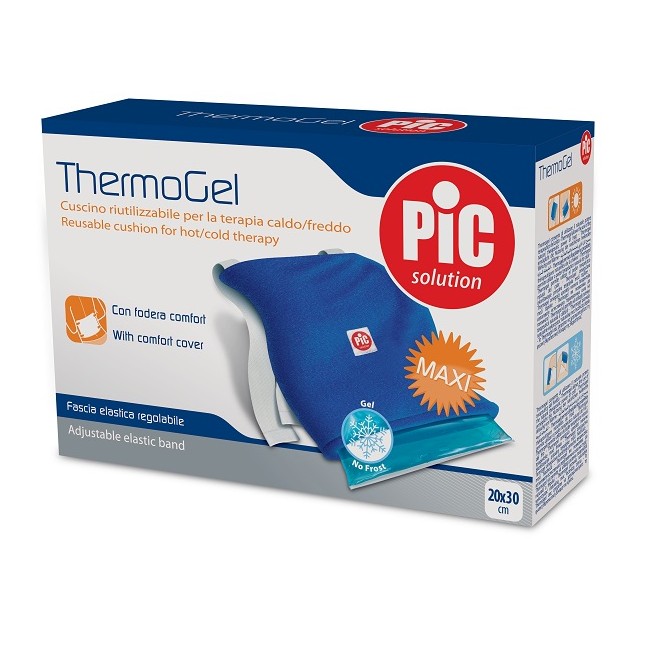 Pikdare Cuscino Thermogel Riutilizzabile Per Terapia Caldo Freddo Cm 20x30 Con Fodera Fascia Elastica Itc