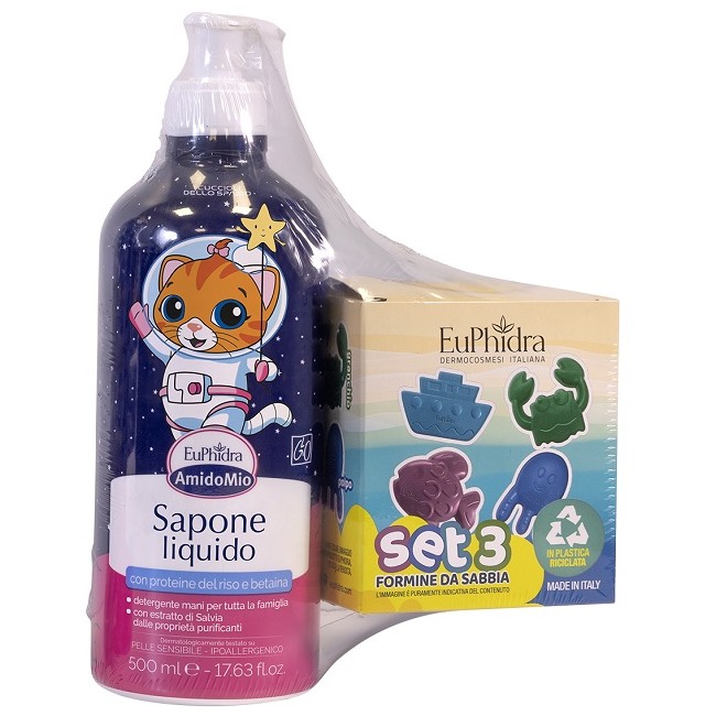 Zeta Farmaceutici Euphidra Amidomio Abbinata Sapone Liquido 500 Ml + Set 3 Formine Da Sabbia