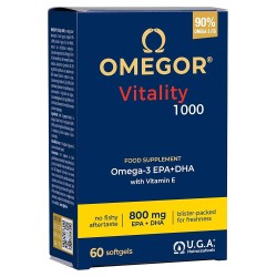 Confezione da 60 capsule Molli di Integratore di Omega-3 Omegor Vitality 1000