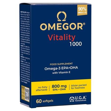 Confezione da 60 capsule Molli di Integratore di Omega-3 Omegor Vitality 1000