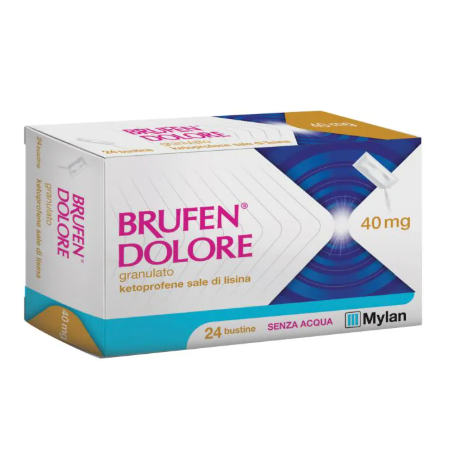 24 bustine antinfiammatorie Brufen Dolore 40 Mg