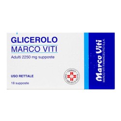 18 supposte per la stitichezza Glicerolo Marco Viti adulti 2250 mg